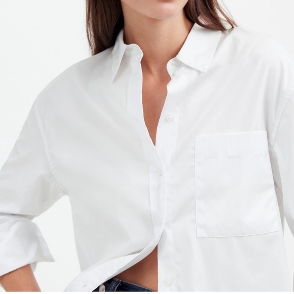 Madewell Relaxed Button-Up Shirt in Eyelet White size S NWT NS331 - Picture 4 of 13